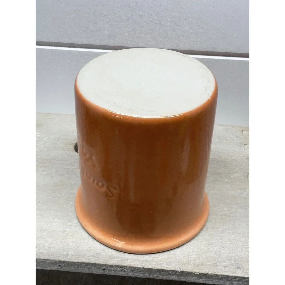 Saint Benoit Yogurt Ceramic Crock Orange Glazed Stoneware Jar Farmhouse Decor